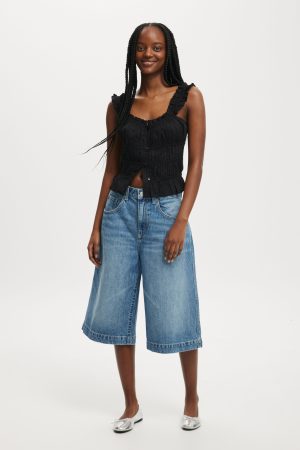 90 S Baggy Denim Jort