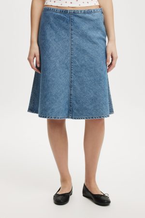 Gigi Denim Midi Skirt
