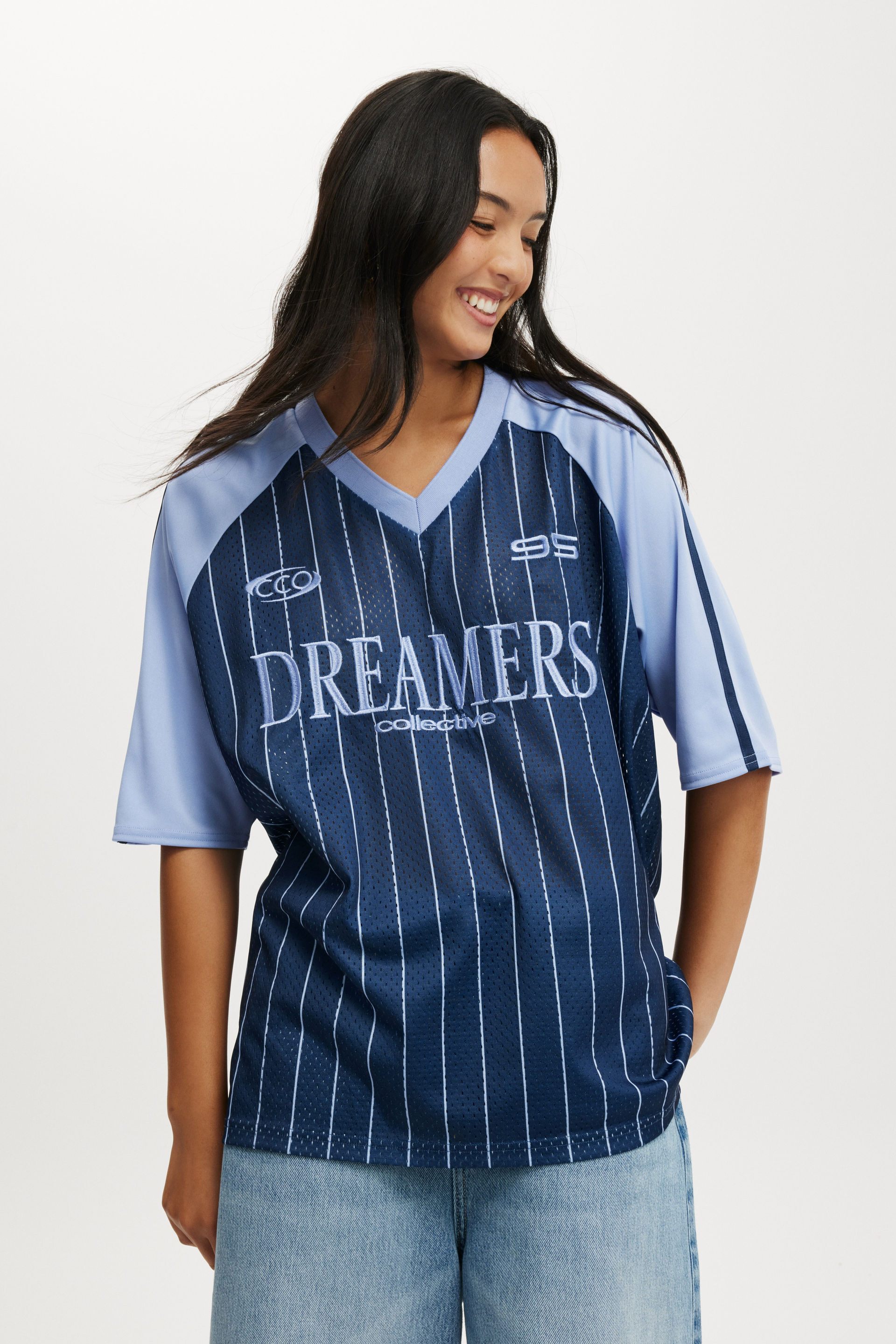 Oversized V Neck Raglan Jersey