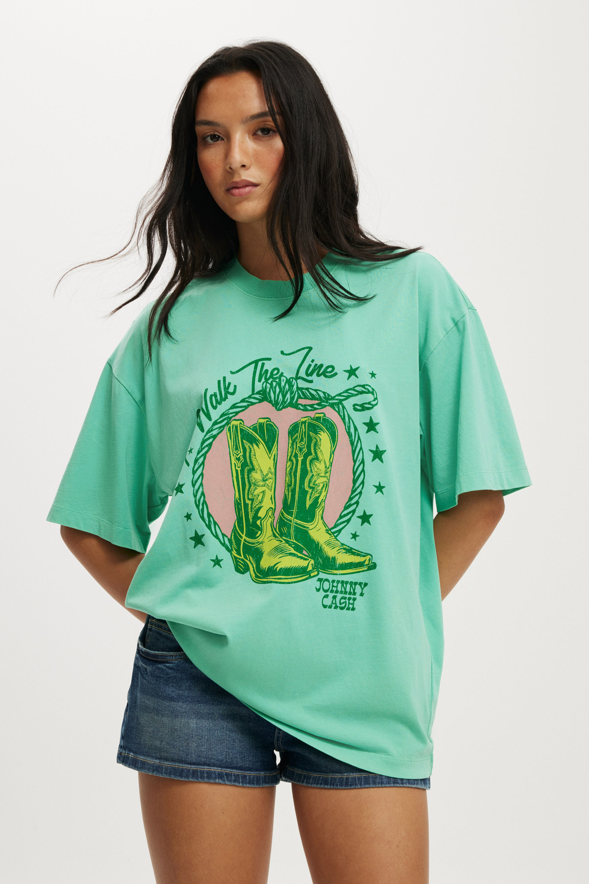 Johnny Cash Boxy Graphic Music Tee