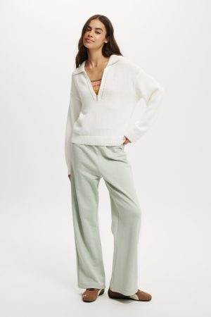 Cotton Half Zip Collar Pullover