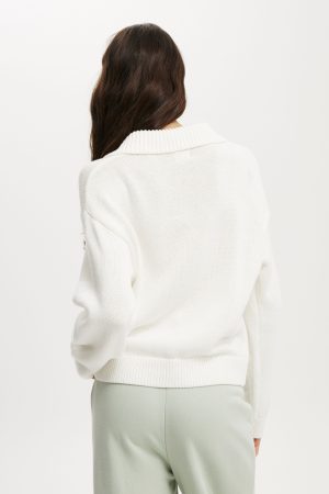 Cotton Half Zip Collar Pullover