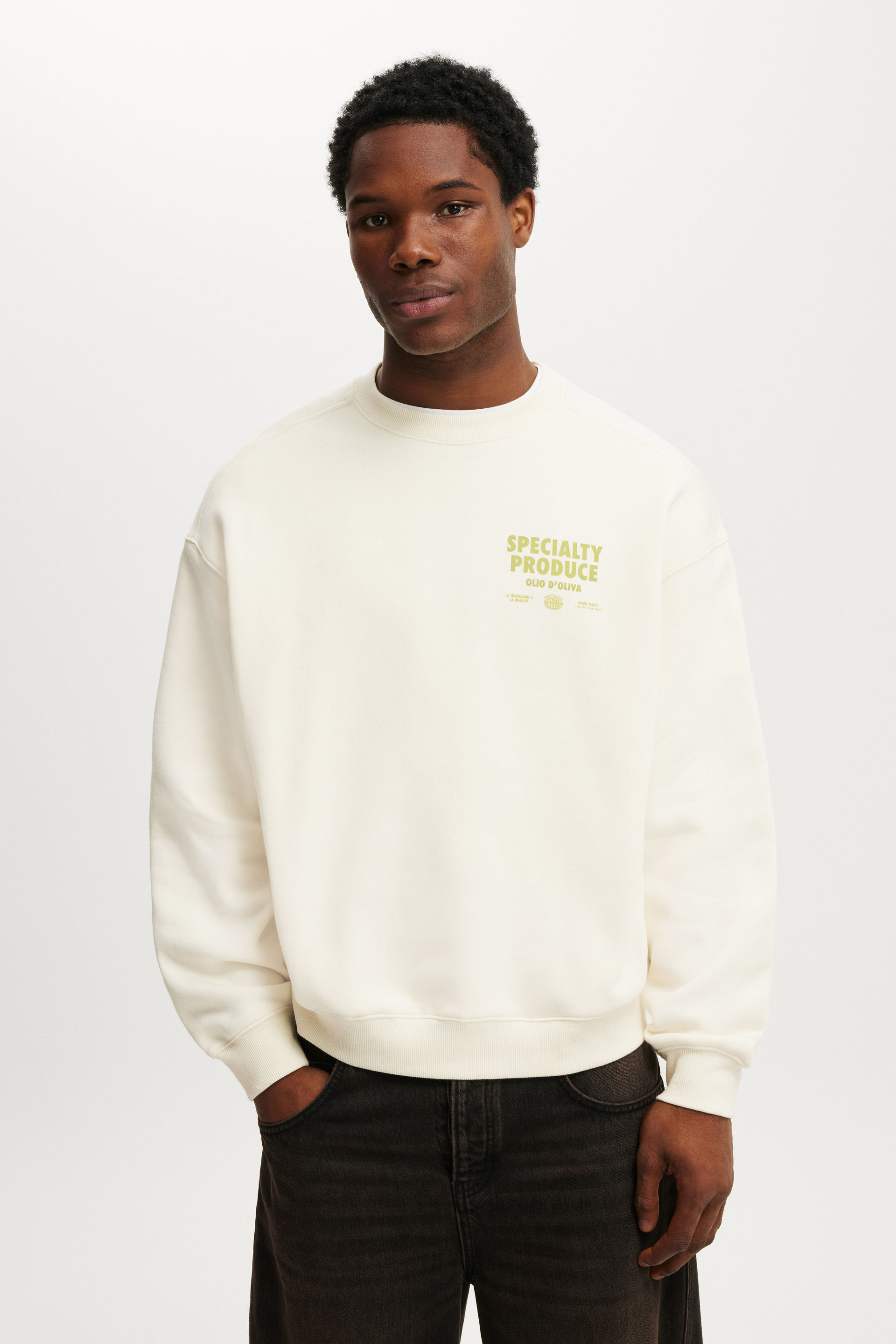 Box Fit Graphic Crew Sweater