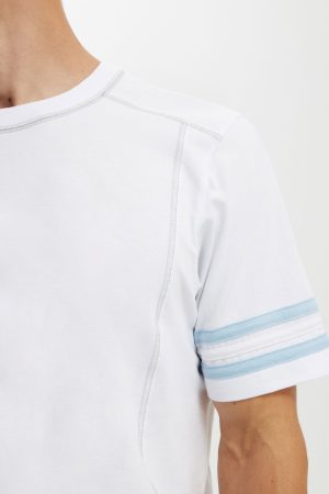 Cropped Fit Panel T-Shirt