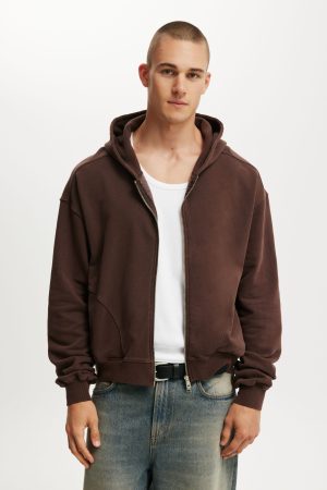 Cropped Zip Up Hoodie