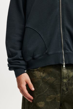 Cropped Zip Up Hoodie