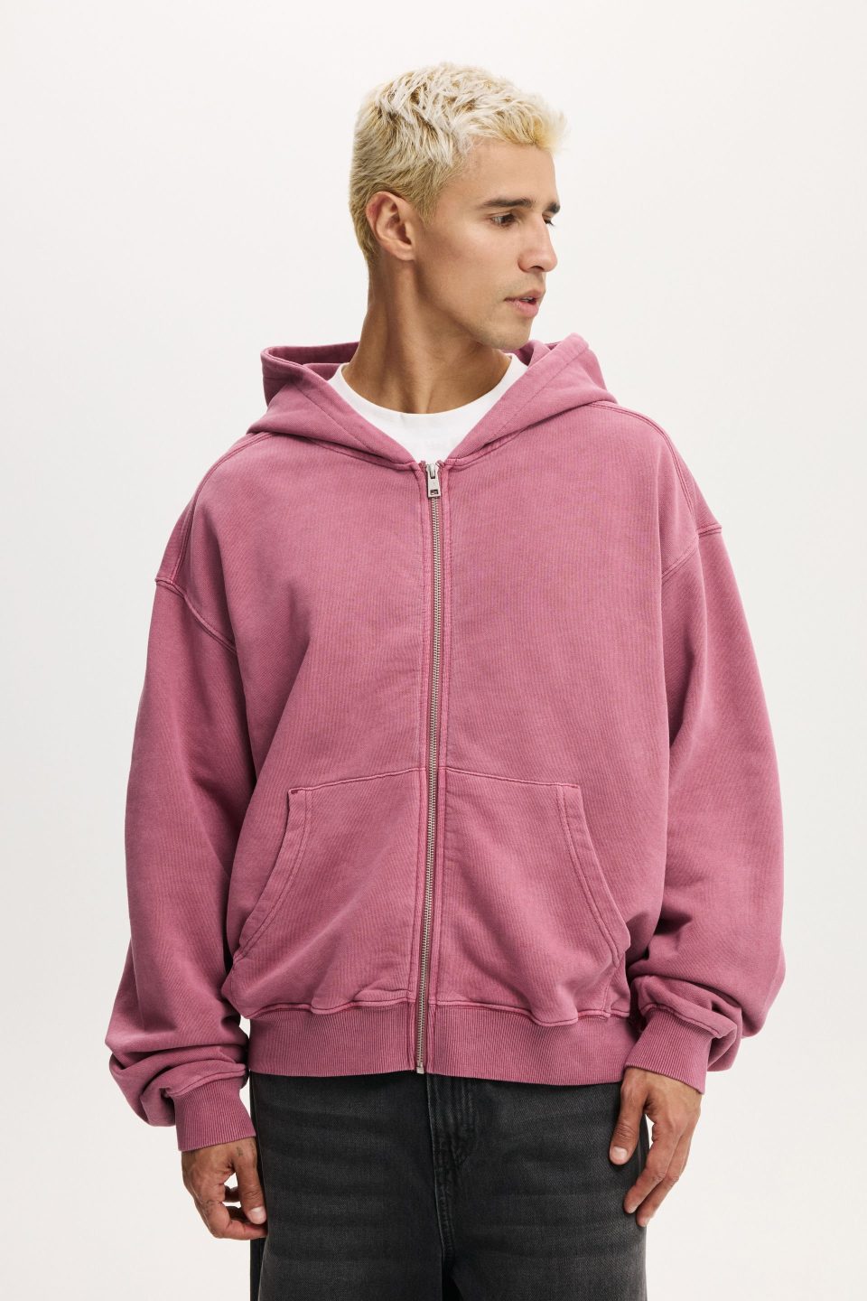 Cropped Zip Up Hoodie