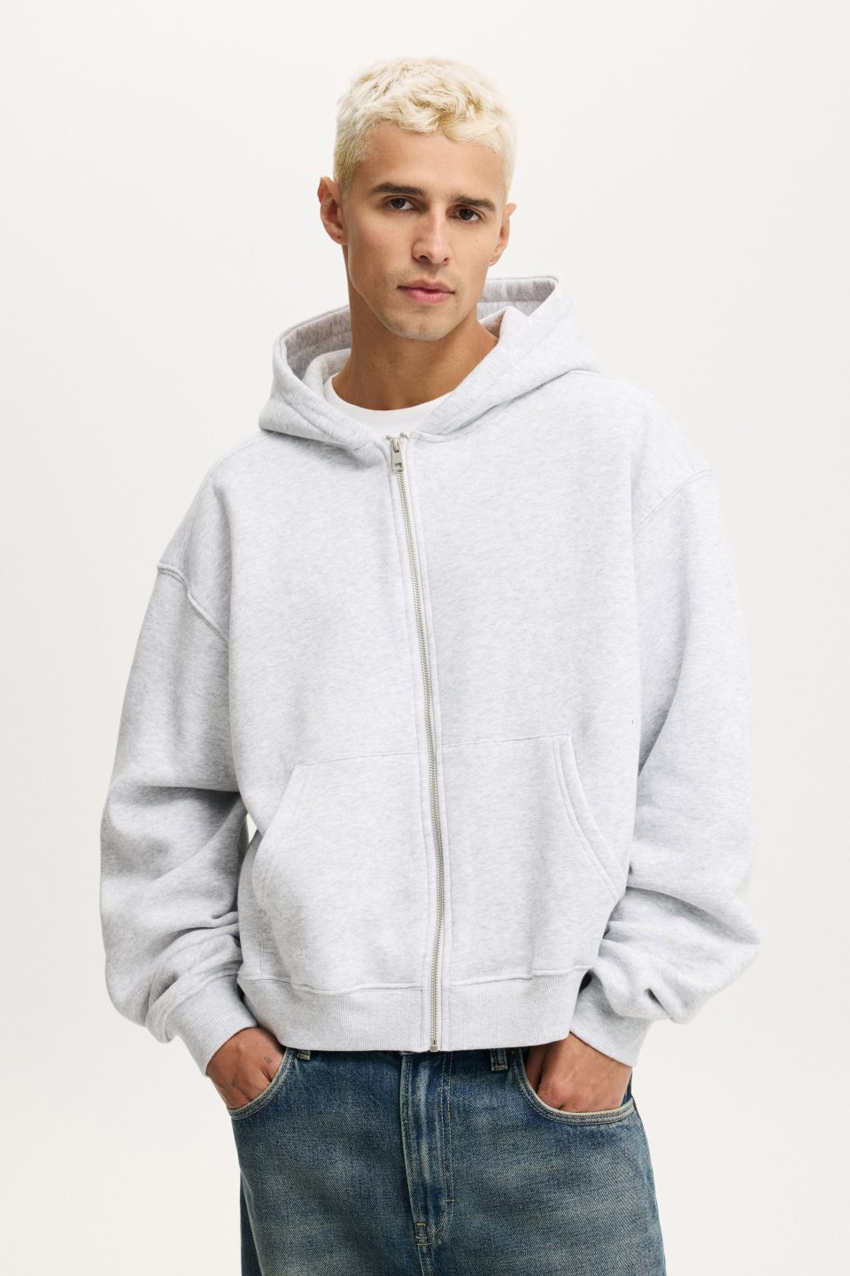Cropped Zip Up Hoodie