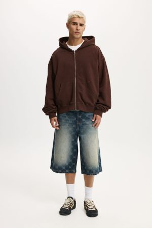 Cropped Zip Up Hoodie