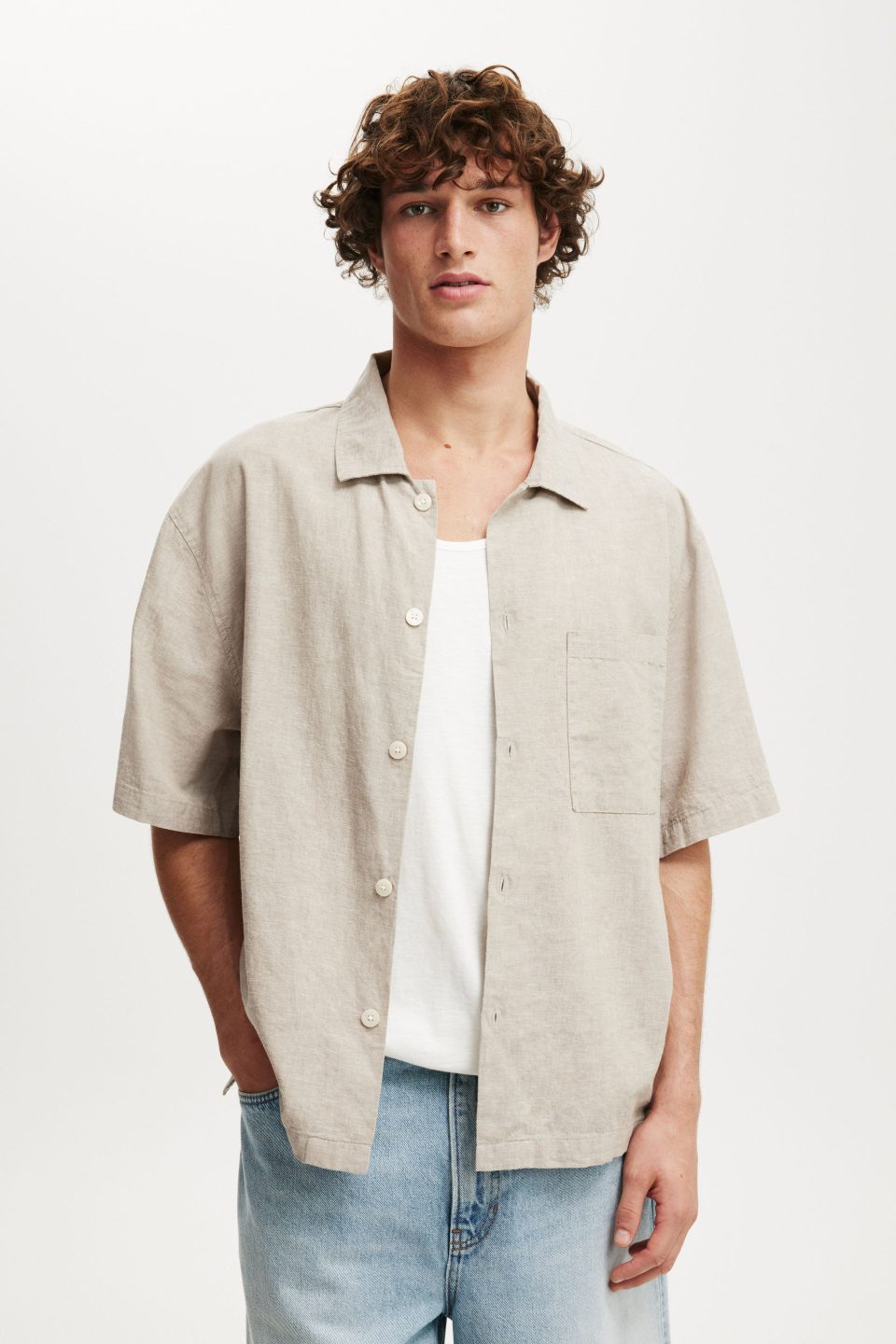 Eli Linen Blend Short Sleeve Shirt