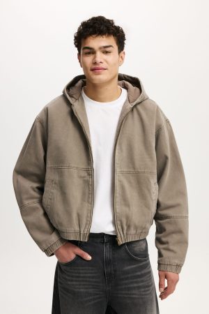 Cropped Hooded Bomber