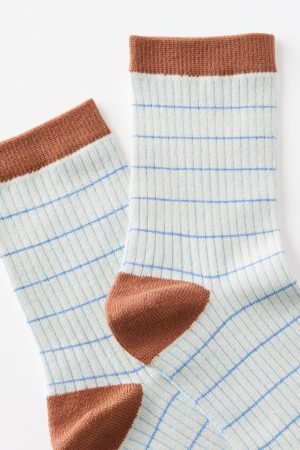 Grid Pattern Crew Sock