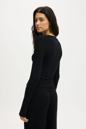 Sleep Recovery Henley Long Sleeve