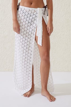 Open Mesh Beach Sarong Wrap Skirt