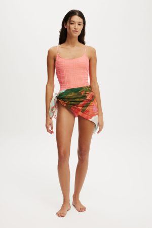 Thin Strap Low Scoop One Piece Cheeky