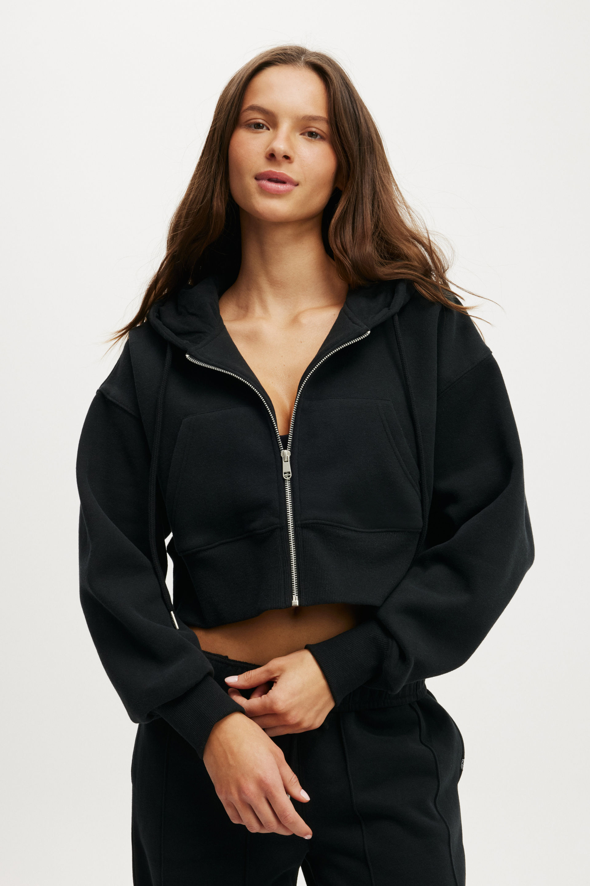 Plush Boxy Cropped Zip Through
