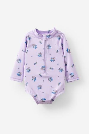 Lucy Long Sleeve Ruffle Back Swimsuit