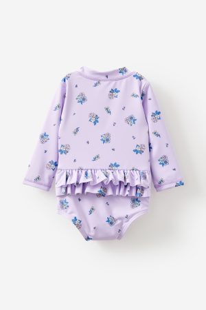 Lucy Long Sleeve Ruffle Back Swimsuit