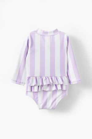 Lucy Long Sleeve Ruffle Back Swimsuit