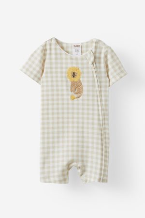 The Billie Short Sleeve Zip Romper