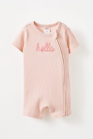 The Billie Short Sleeve Zip Romper