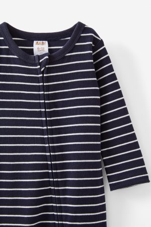 The Billie Long Sleeve Rib Romper