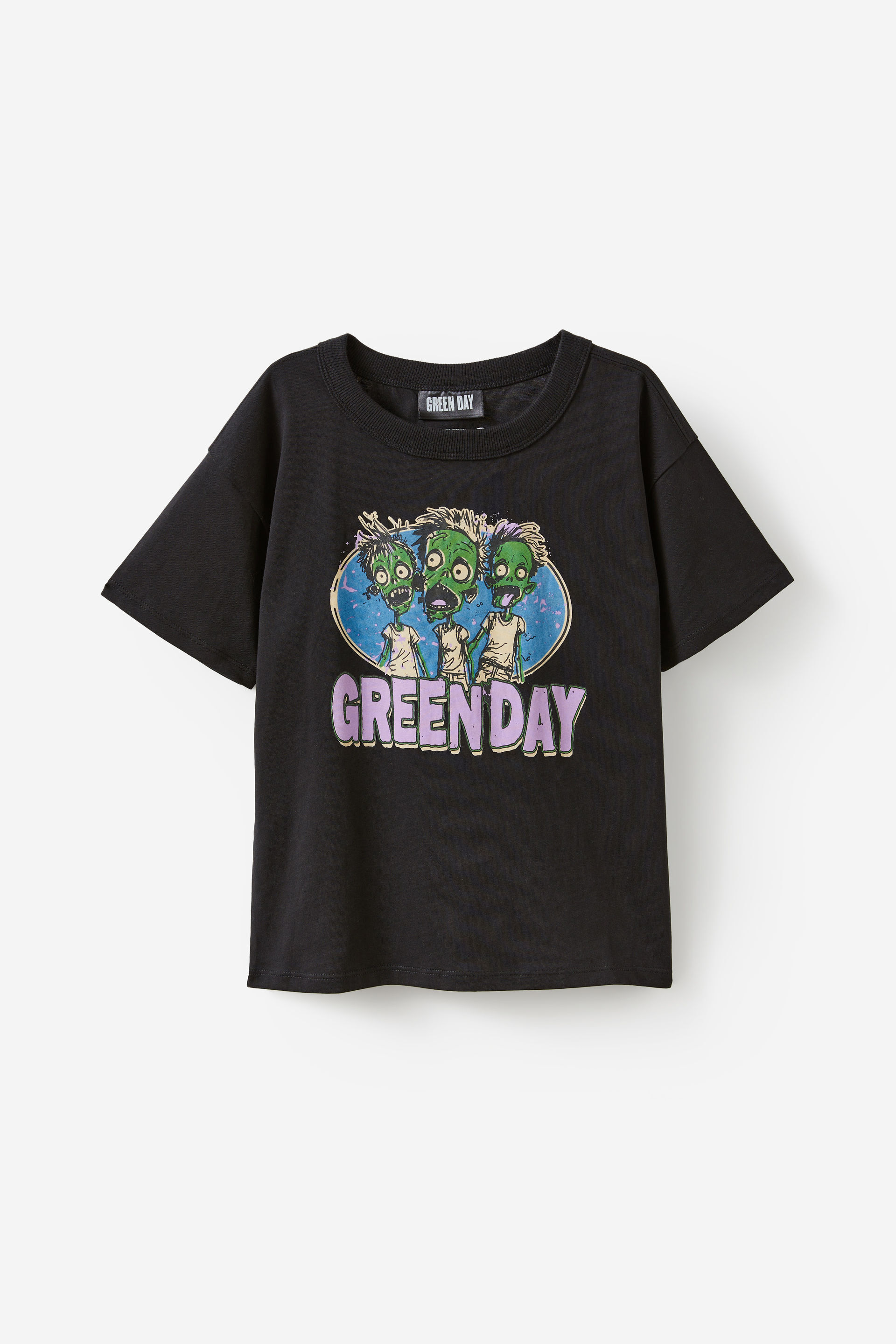 Green Day Drop Shoulder Short Sleeve Music Tee