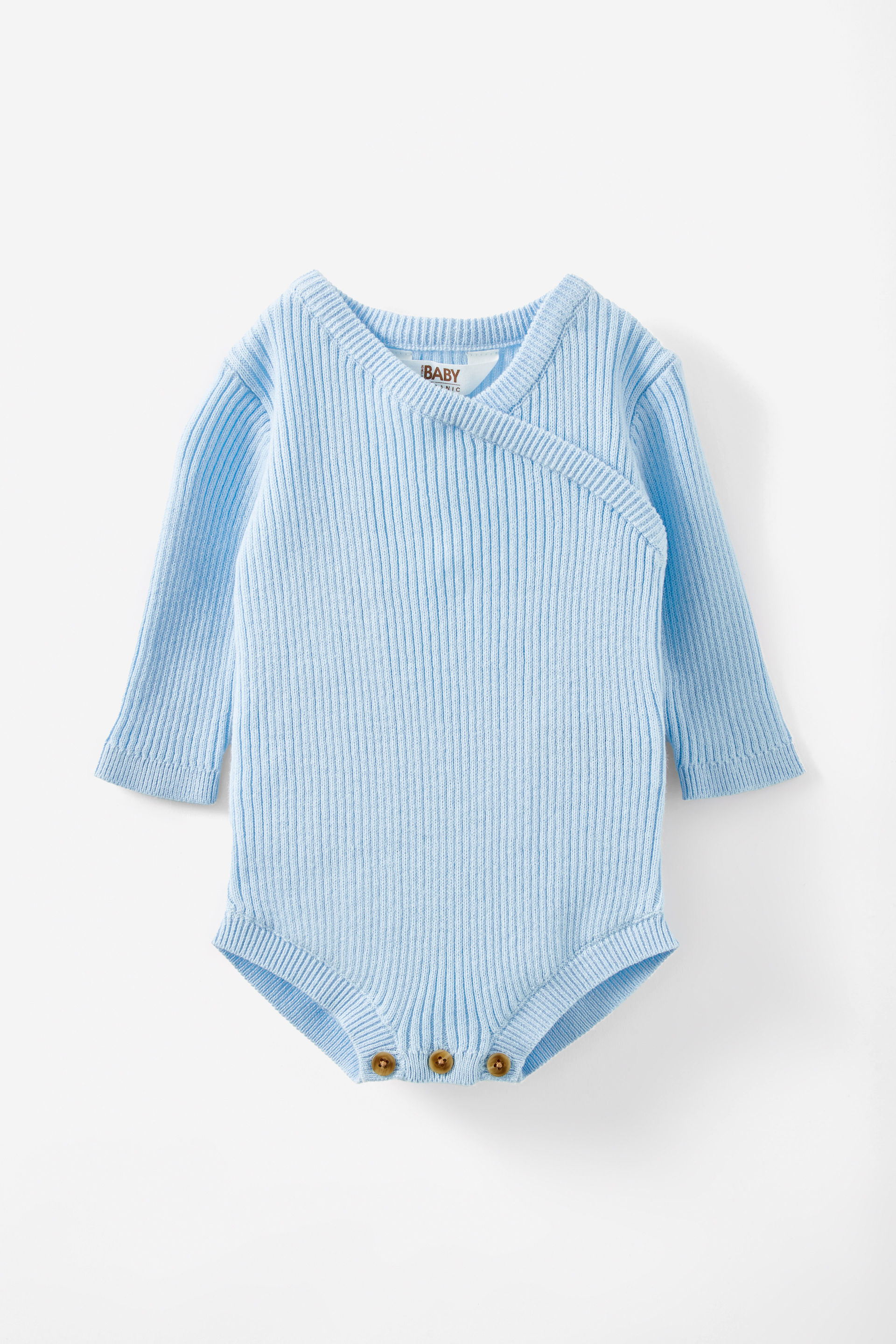 Organic Rib Knit Cross Over Tie Bubbysuit