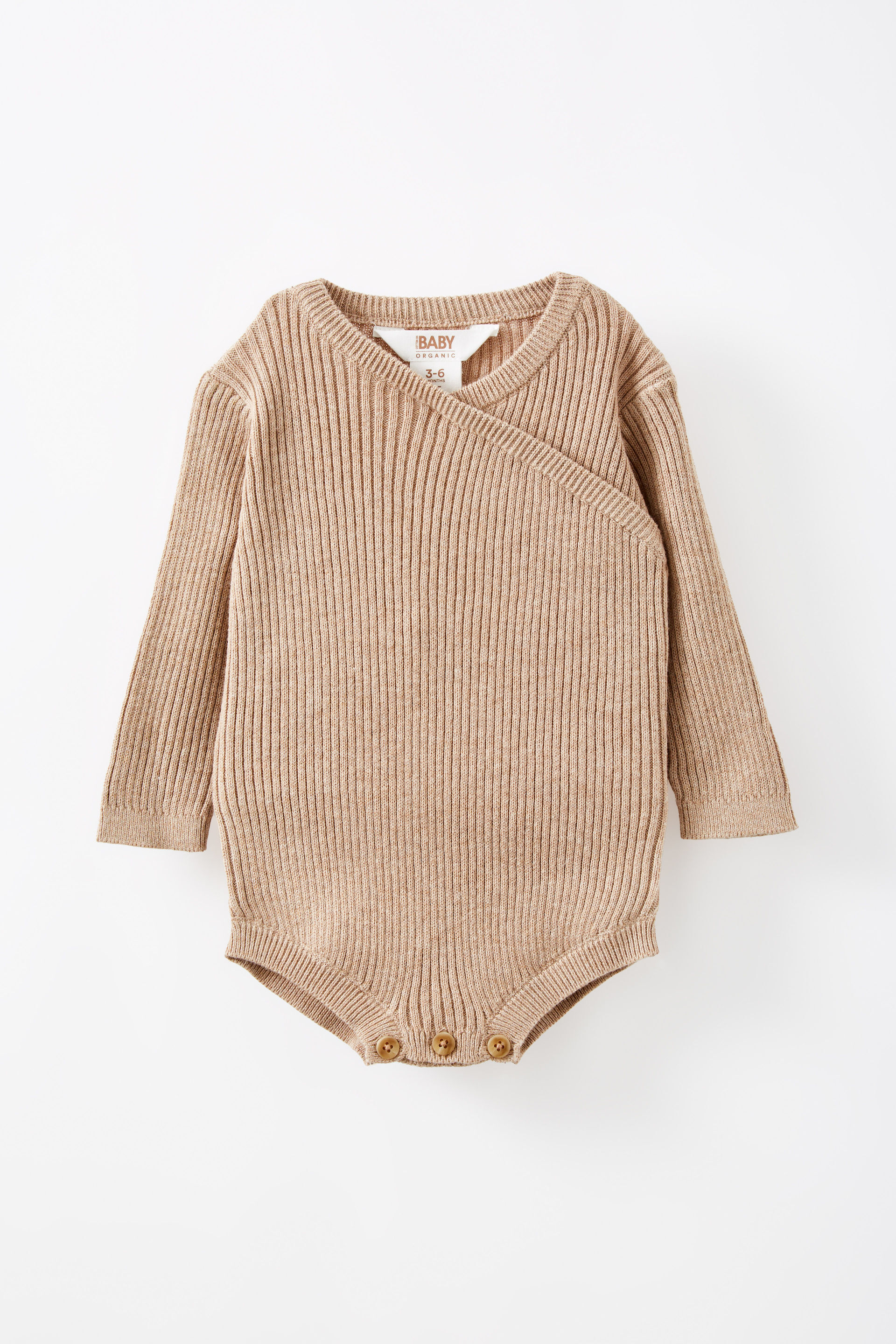 Organic Rib Knit Cross Over Tie Bubbysuit