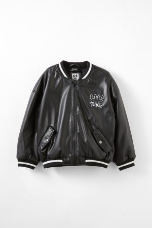Tupac Faux Leather Bomber Jacket
