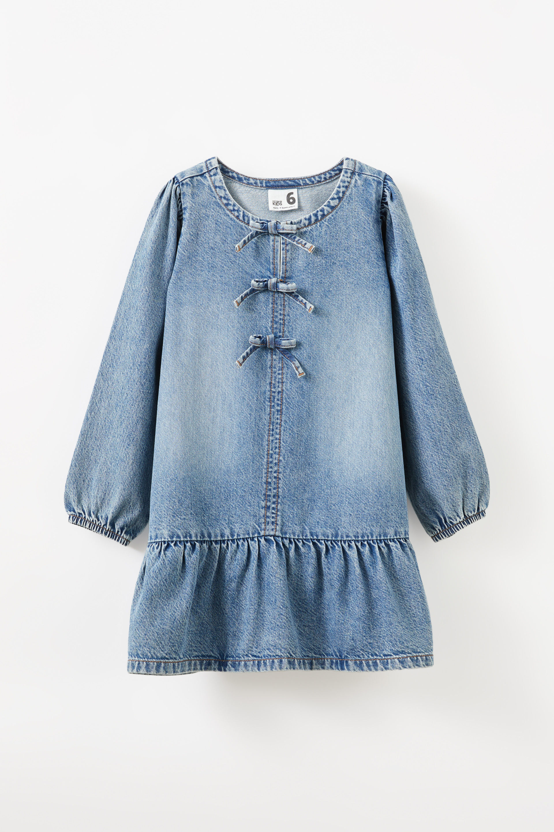 Betty Bow Front Denim Dress