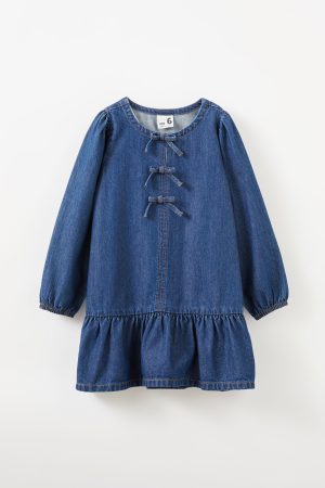 Betty Bow Front Denim Dress