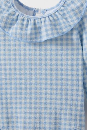 Bonnie Long Sleeve Ruffle One Piece (Keyhole Back)