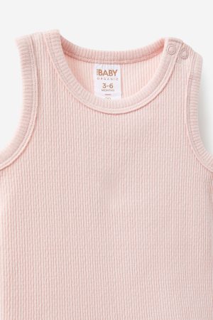 Organic Pointelle Sleeveless Bubbysuit