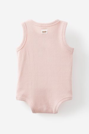 Organic Pointelle Sleeveless Bubbysuit