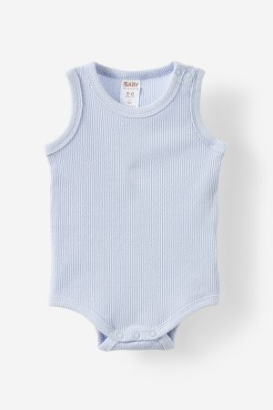 Organic Pointelle Sleeveless Bubbysuit