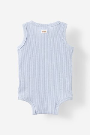 Organic Pointelle Sleeveless Bubbysuit