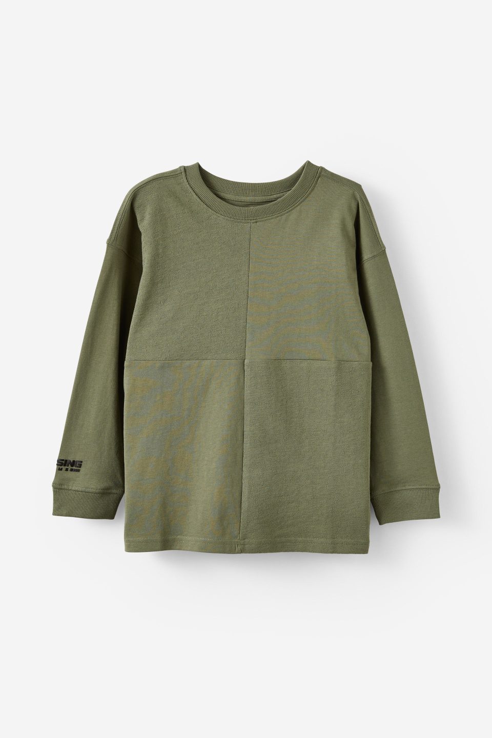Long Sleeve Textured Splice Tee