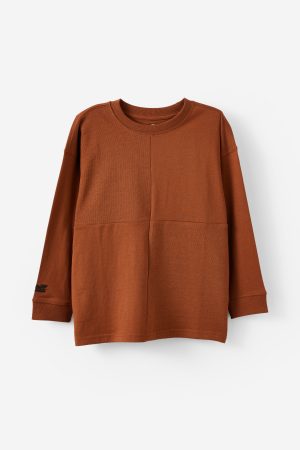 Long Sleeve Textured Splice Tee