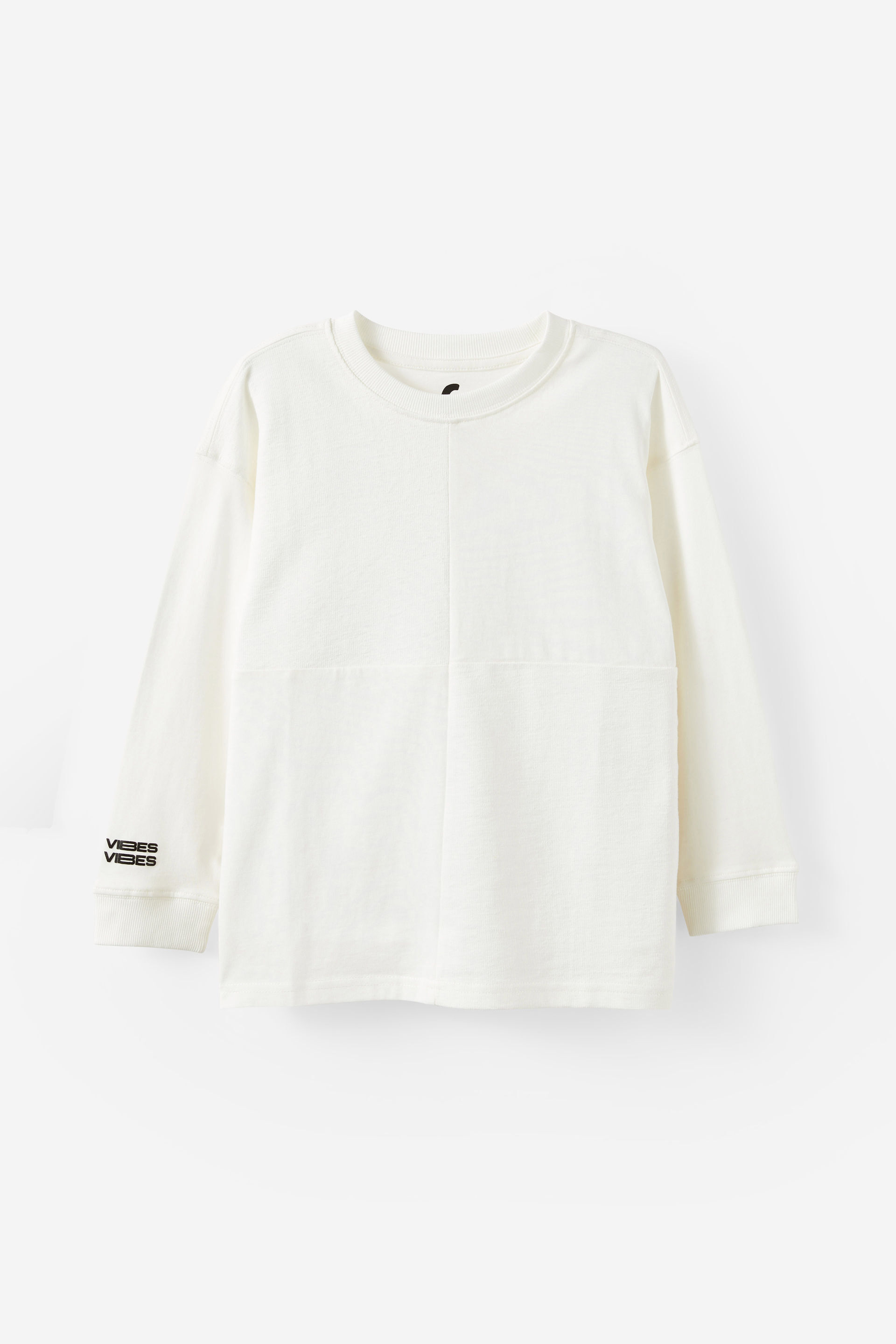 Long Sleeve Textured Splice Tee