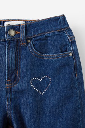 Embellished Super Wide Denim Jean
