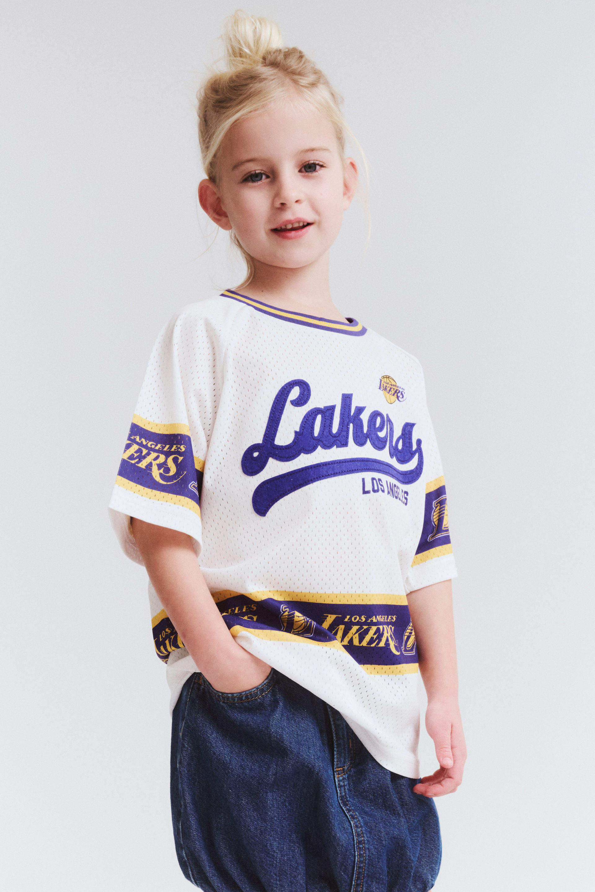 LA Lakers NBA Short Sleeve Oversize Mesh Tee