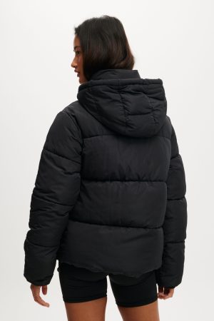 The Mother Puffer Removable Hood Jacket