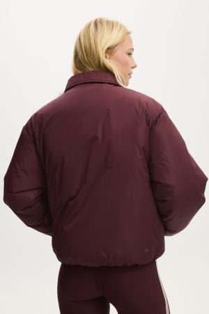 The Mother Puffer Faux Fur Collar Bomber