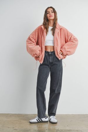 Collared Puff Jacket Terracotta