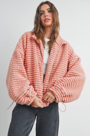 Collared Puff Jacket Terracotta