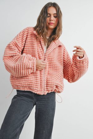 Collared Puff Jacket Terracotta