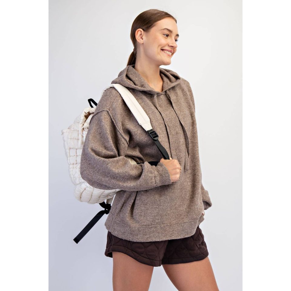 Oversize Hooded Sweater: Mocha