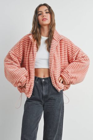 Collared Puff Jacket Terracotta